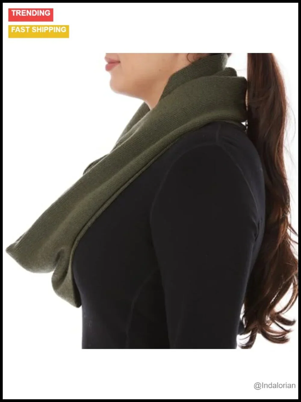 100% Merino Wool Infinity Scarf, Midweight Winter Loop Scarf for Women & Men